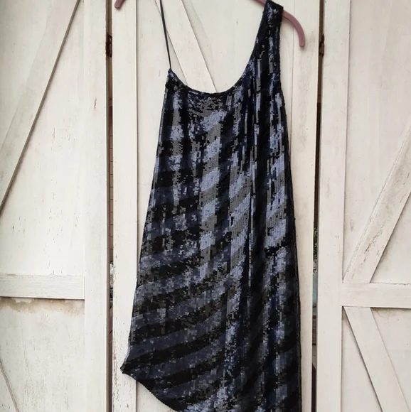 haute hippie sequin dress Black Beaded Cocktail Dress